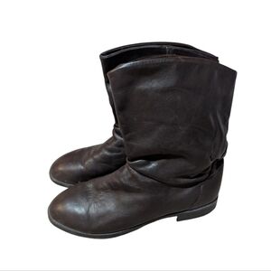 Dexter Boots Slouchy Brown Leather Pull On size 9.5 Classic Retro Made In USA